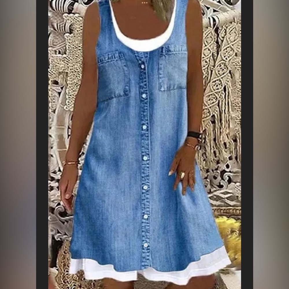#25 1 Left! Cover-Up Fake Denim Dress!